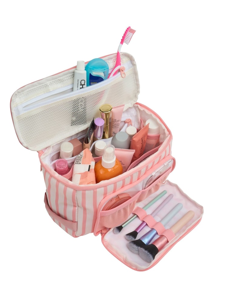 Cabin Max Pink Classic Striped Toiletries Bag - Image 3 of 3 Cabin Max Pink Classic Striped Toiletries Bag - Image 3 of 3