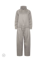 PixieGirl Petite Grey Brushed Funnel Neck Hoodie & Joggers Set - Image 1 of 2