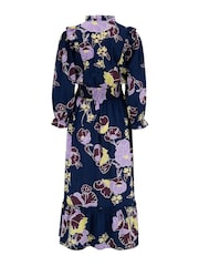 Pour Moi Navy Floral Print Maggie Dress - Image 5 of 5