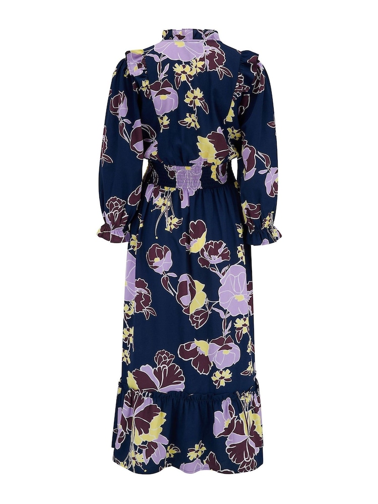 Pour Moi Navy Floral Print Maggie Dress - Image 5 of 5