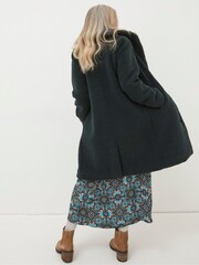 FatFace Green Mylah Teddy Longline Coat - Image 2 of 4