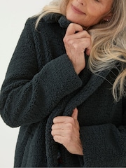 FatFace Green Mylah Teddy Longline Coat - Image 3 of 4