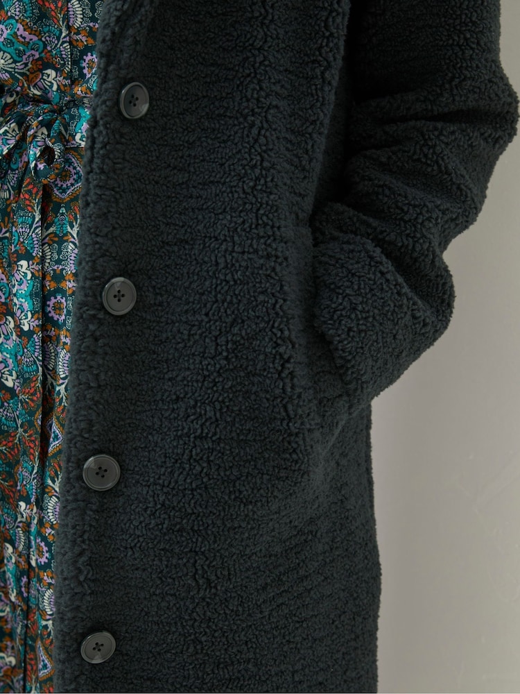 FatFace Green Mylah Teddy Longline Coat - Image 4 of 4
