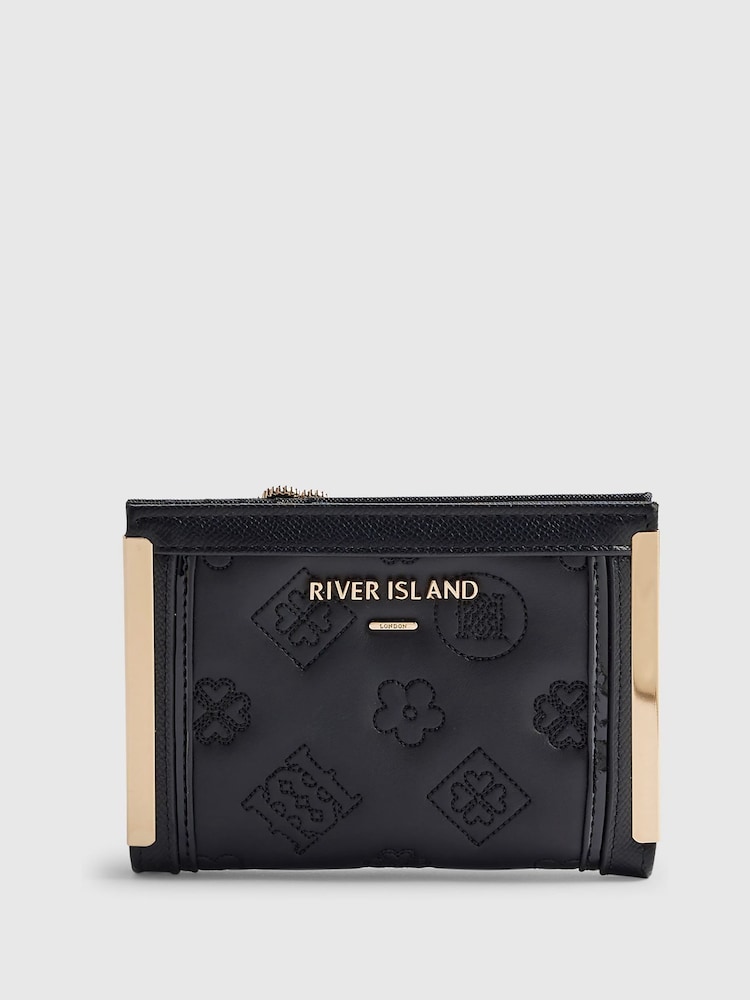 River Island Quilted Monogram Fold-Out Purse - Imagen 1 de 5