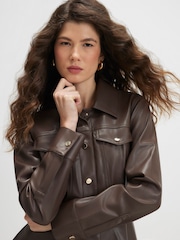 River Island Brown Long Sleeve Skater Mini Dress - Image 4 of 4