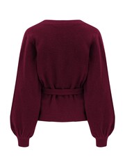 Pour Moi Burgundy Red Elle Knit Ballet Jumper - Image 4 of 4