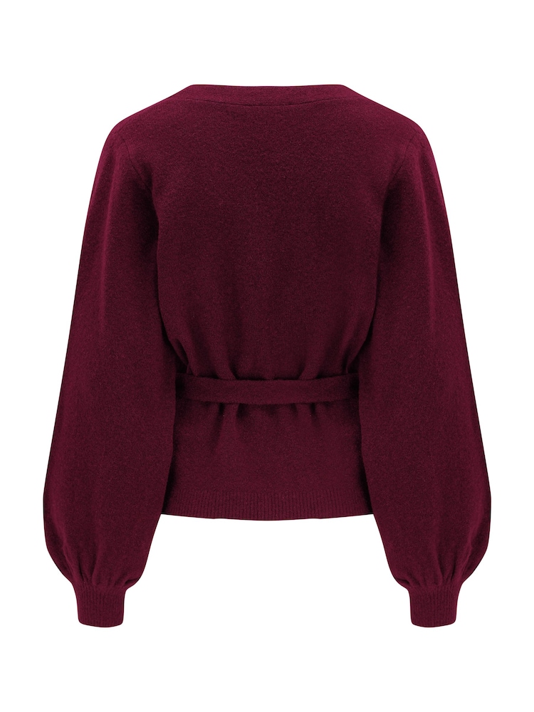 Pour Moi Burgundy Red Elle Knit Ballet Jumper - Image 4 of 4