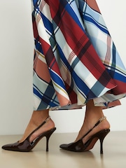 River Island Patent Slingback Chain Court Heels - Attēls 1 no 6