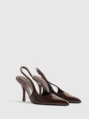 River Island Patent Slingback Chain Court Heels - Attēls 2 no 6