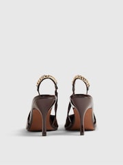 River Island Patent Slingback Chain Court Heels - Attēls 4 no 6