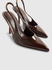 River Island Patent Slingback Chain Court Heels - Attēls 5 no 6