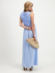 River Island Blue Drape Maxi Dress - Image 2 of 4