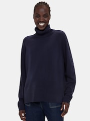 Whistles Blue Cashmere Roll Neck Jumper - Image 1 of 5