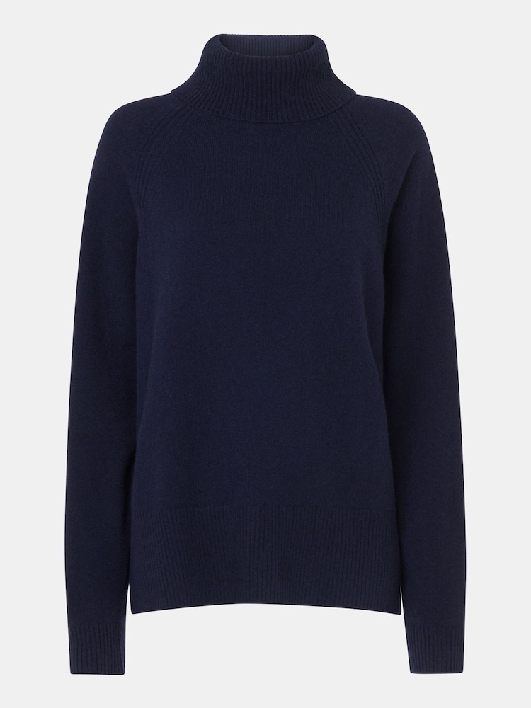 Whistles Blue Cashmere Roll Neck Jumper - Image 5 of 5