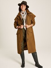 Joules Canter Rust Brown Shower Resistant Long Wax Jacket - Image 3 of 8