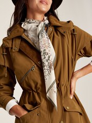 Joules Canter Rust Brown Shower Resistant Long Wax Jacket - Image 5 of 8