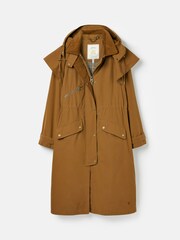 Joules Canter Rust Brown Shower Resistant Long Wax Jacket - Image 8 of 8