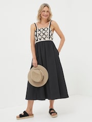 FatFace Clea Black Crochet Beach Dress - Image 2 of 6