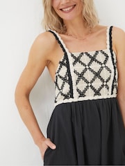 FatFace Clea Black Crochet Beach Dress - Image 5 of 6