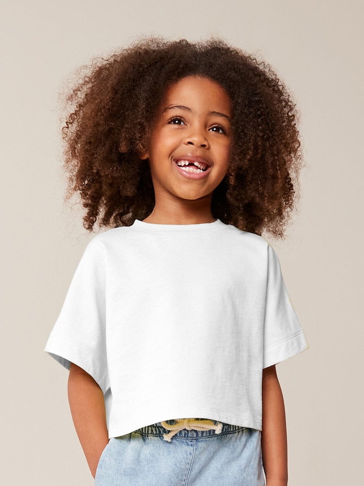 White 100% Cotton Boxy T-Shirt (3-16yrs) - Image 2 of 6