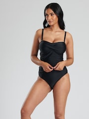 South Beach Black Bandeau Tummy Control Tankini - Image 2 of 5