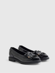 River Island Black Patent Bow Fringed Loafers - Image 2 of 6
