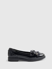 River Island Black Patent Bow Fringed Loafers - Image 3 of 6
