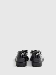 River Island Black Patent Bow Fringed Loafers - Image 4 of 6