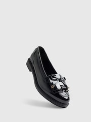 River Island Black Patent Bow Fringed Loafers - Image 6 of 6