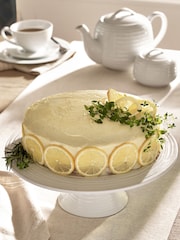 White Malvern Embossed Cake Stand - Image 1 of 3