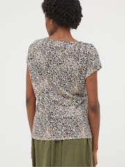 FatFace Ivy Natural Dappled Spot Linen T-Shirt - Image 2 of 4