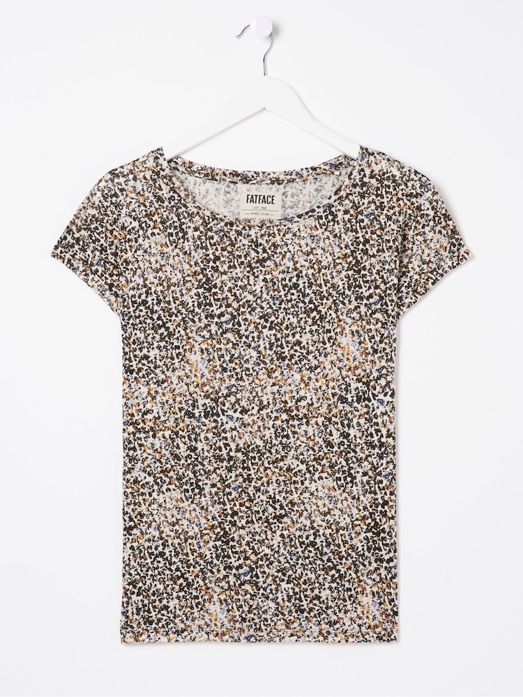 FatFace Ivy Natural Dappled Spot Linen T-Shirt - Image 4 of 4