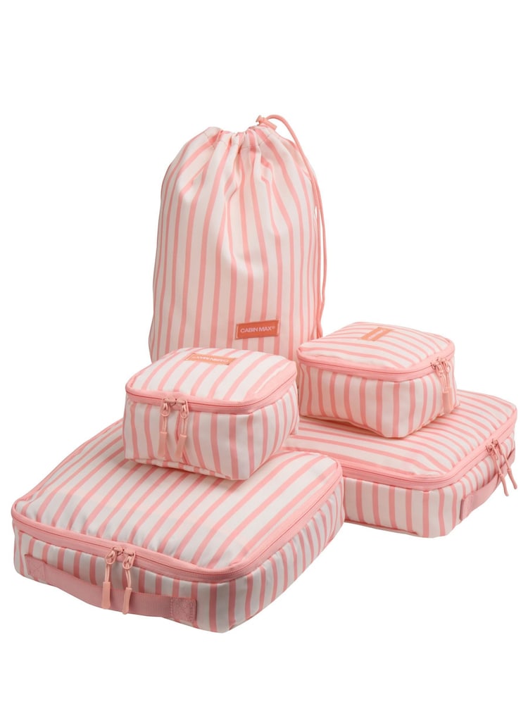 Cabin Max Pink Classic Striped 5-Piece Packing Cube Set - Image 1 of 6 Cabin Max Pink Classic Striped 5-Piece Packing Cube Set - Image 1 of 6