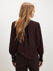 River Island Brown Tie Neck Blouse - Image 4 of 4