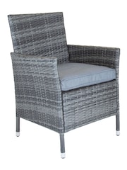 Charles Bentley Grey Pair of Garden Rattan Dining Chairs - Image 4 of 5