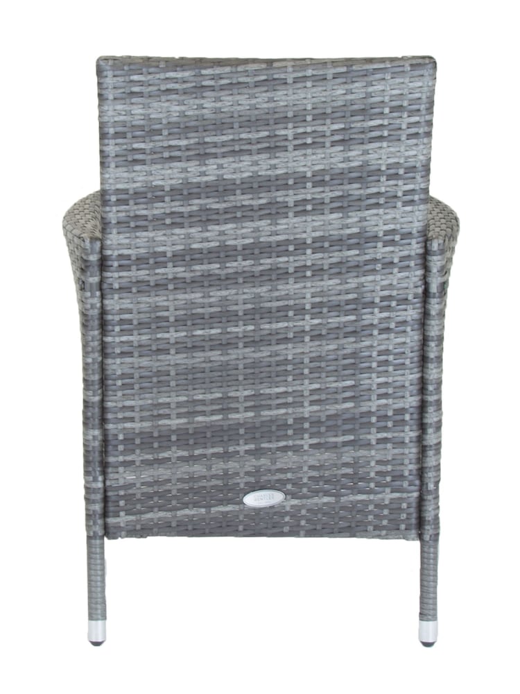 Charles Bentley Grey Pair of Garden Rattan Dining Chairs - Image 5 of 5