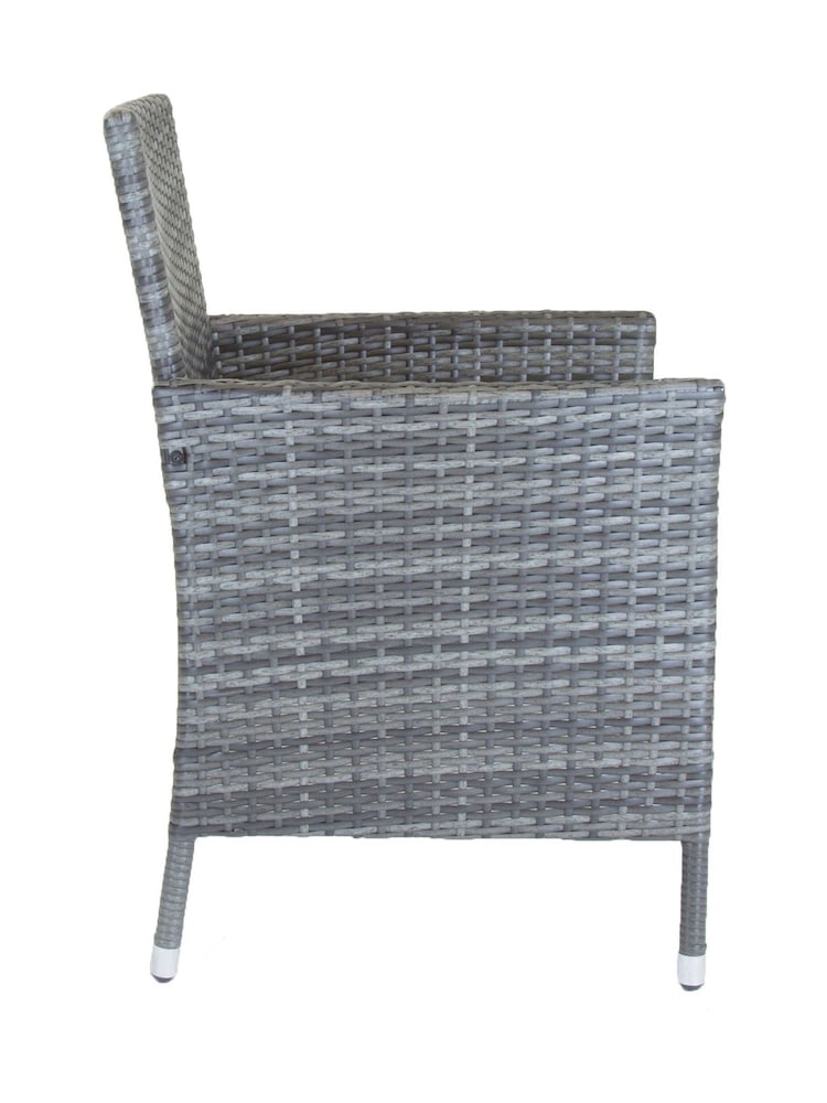 Charles Bentley Grey Pair of Garden Rattan Dining Chairs - Image 6 of 6
