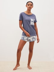 Blue Leaves Cotton Short Sleeve Pyjamas - Image 2 of 9