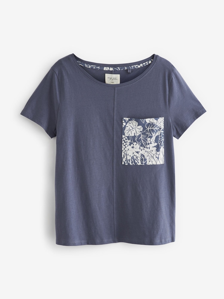 Blue Leaves Cotton Short Sleeve Pyjamas - Image 7 of 9