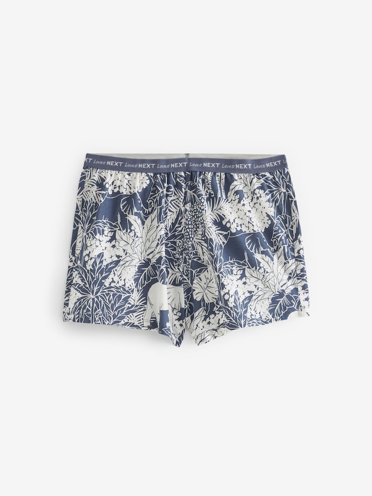 Blue Leaves Cotton Short Sleeve Pyjamas - Image 8 of 9