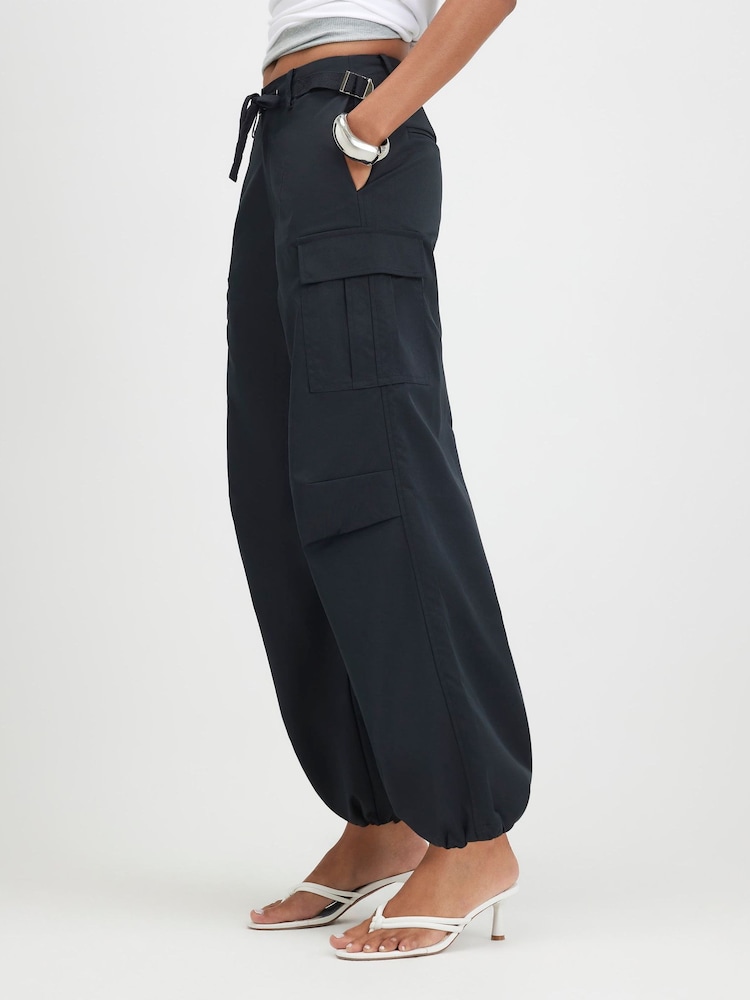 River Island Blue Multi Pocket Utility Cargo Trousers - Image 2 of 4 River Island Blue Multi Pocket Utility Cargo Trousers - Image 2 of 4