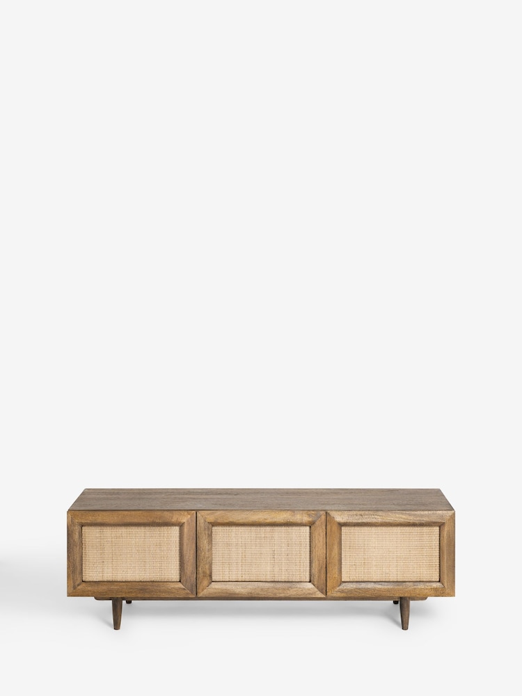 Dark Abel Mango Wood Woven Front TV Unit, Up to 65 Inch - Image 10 of 10