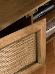 Dark Abel Mango Wood Woven Front TV Unit, Up to 65 Inch - Image 4 of 10