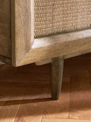 Dark Abel Mango Wood Woven Front TV Unit, Up to 65 Inch - Image 5 of 10
