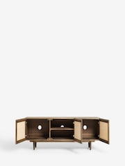 Dark Abel Mango Wood Woven Front TV Unit, Up to 65 Inch - Image 8 of 10