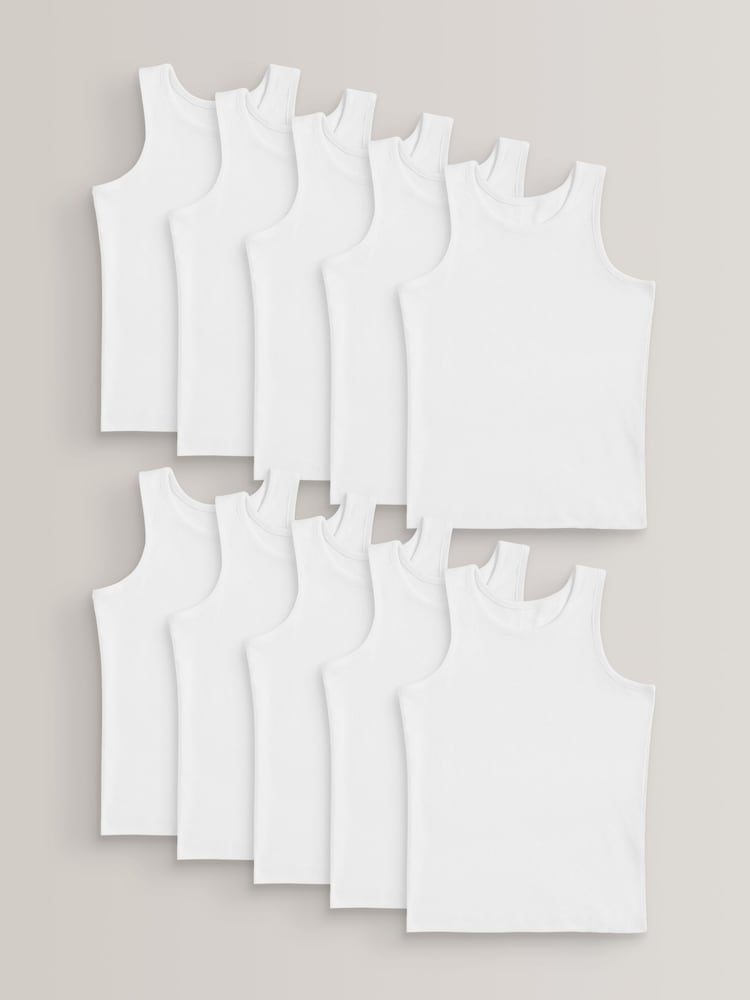 Weiß - Trägertops, 10er-Pack (1.5–16 Jahre) - Bild 1 von 4