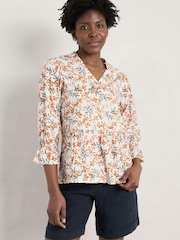 Seasalt Cornwall Natural Fountain Peplum Top - Image 1 of 6