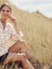 Seasalt Cornwall Natural Fountain Peplum Top - Image 4 of 6