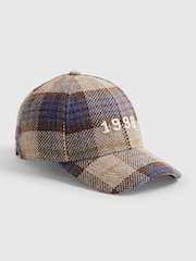 River Island Brown 1998 Check Cap - Image 1 of 5