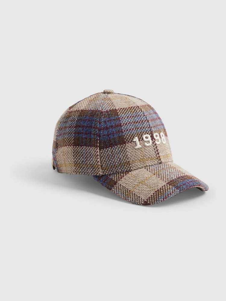 River Island Brown 1998 Check Cap - Image 2 of 5 River Island Brown 1998 Check Cap - Image 2 of 5